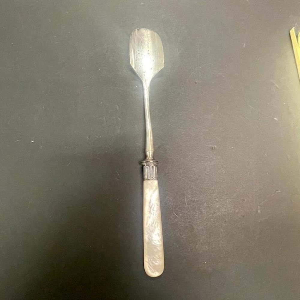 Antique Silver Plate Victorian Style Cheese Scoop Mother of‎ Pearl Handle CS1